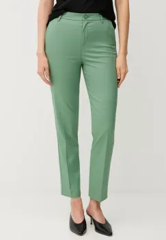 United Colors of Benetton pantaloni femei, culoarea verde, fason tigareta, high waist, 40FADF08U imagine