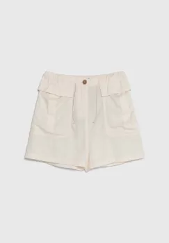 United Colors of Benetton pantaloni scurti copii culoarea bej, neted, talie reglabila imagine