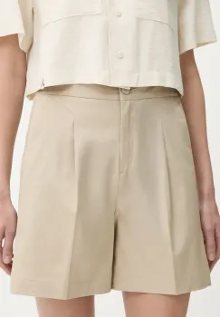 United Colors of Benetton pantaloni scurti culoarea bej, uni, high waist, 40FAD901U imagine