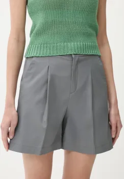 United Colors of Benetton pantaloni scurti culoarea gri, uni, high waist, 40FAD901U imagine