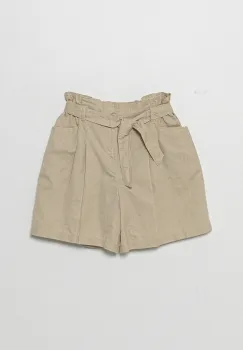 United Colors of Benetton pantaloni scurti de in pentru copii culoarea bej, neted, talie reglabila, 43WBC902D imagine