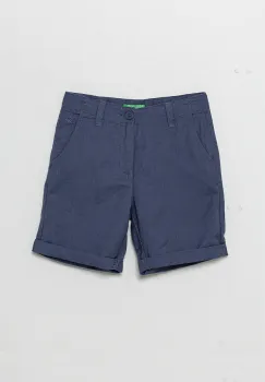 United Colors of Benetton pantaloni scurti de in pentru copii culoarea bleumarin, talie reglabila, 43WBC901E imagine