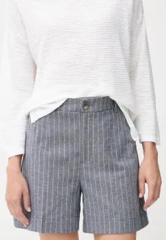 United Colors of Benetton pantaloni scurti din amestec de in cu imprimeu, high waist, 49KBD901X imagine