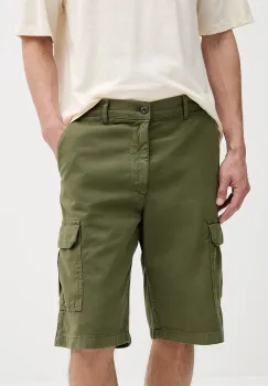 United Colors of Benetton pantaloni scurti din amestec de in culoarea verde, 4V3EU900V imagine