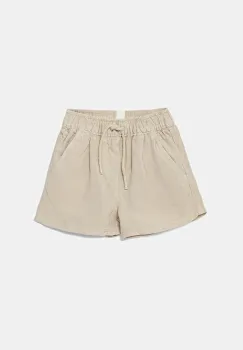 United Colors of Benetton pantaloni scurti din amestec de in pentru bebelusi culoarea bej, talie reglabila, 41DAA9012 imagine