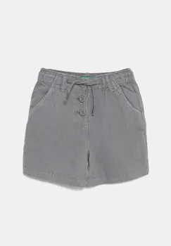 United Colors of Benetton pantaloni scurti din amestec de in pentru copii culoarea gri, talie reglabila, 41DAG902X imagine