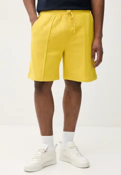 United Colors of Benetton pantaloni scurti din bumbac barbati, culoarea galben, 342ZU900X imagine