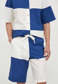 United Colors of Benetton pantaloni scurti din bumbac culoarea albastru marin imagine