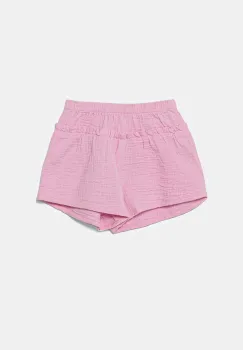 United Colors of Benetton pantaloni scurti din bumbac pentru bebelusi culoarea roz, uni, 4PZQA9010 imagine