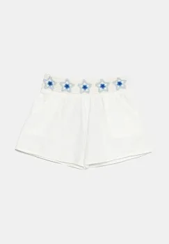 United Colors of Benetton pantaloni scurti din bumbac pentru copii culoarea alb, cu imprimeu, 47JKG902U imagine