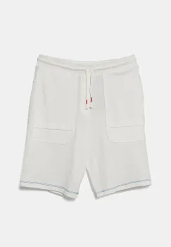 United Colors of Benetton pantaloni scurti din bumbac pentru copii culoarea alb, talie reglabila, 3BL0C903J imagine