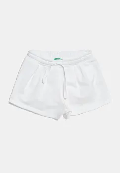 United Colors of Benetton pantaloni scurti din bumbac pentru copii culoarea alb, uni, talie reglabila, 3J70G901R imagine