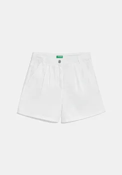 United Colors of Benetton pantaloni scurti din bumbac pentru copii culoarea alb, uni, talie reglabila, 47RGC903Y imagine