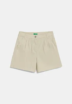 United Colors of Benetton pantaloni scurti din bumbac pentru copii culoarea bej, uni, talie reglabila, 47RGC903Y imagine