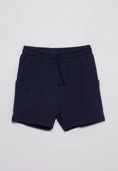 United Colors of Benetton pantaloni scurti din bumbac pentru copii culoarea bleumarin, talie reglabila, 39DJG901C imagine