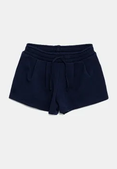 United Colors of Benetton pantaloni scurti din bumbac pentru copii culoarea bleumarin, uni, talie reglabila, 3J70G901R imagine