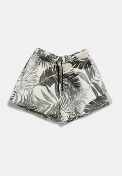 United Colors of Benetton pantaloni scurti din bumbac pentru copii culoarea negru, cu imprimeu, talie reglabila, 35UJC903F imagine