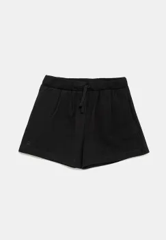 United Colors of Benetton pantaloni scurti din bumbac pentru copii culoarea negru, uni, talie reglabila, 3BL0C903I imagine
