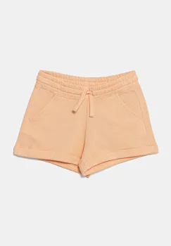 United Colors of Benetton pantaloni scurti din bumbac pentru copii culoarea portocaliu, uni, talie reglabila, 3J68C901C imagine
