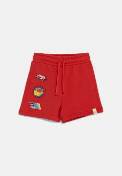 United Colors of Benetton pantaloni scurti din bumbac pentru copii culoarea rosu, talie reglabila, 3J68G901O imagine
