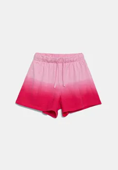 United Colors of Benetton pantaloni scurti din bumbac pentru copii culoarea roz, cu imprimeu, talie reglabila, 3NPDC903G imagine