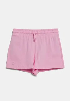 United Colors of Benetton pantaloni scurti din bumbac pentru copii culoarea roz, uni, talie reglabila, 3BL0G901T imagine