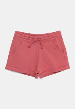 United Colors of Benetton pantaloni scurti din bumbac pentru copii culoarea roz, uni, talie reglabila, 3J68C901C imagine