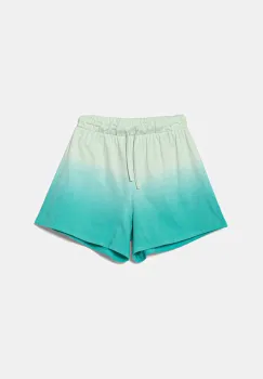 United Colors of Benetton pantaloni scurti din bumbac pentru copii culoarea turcoaz, cu imprimeu, talie reglabila, 3NPDC903G imagine