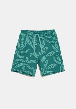 United Colors of Benetton pantaloni scurti din bumbac pentru copii culoarea turcoaz, talie reglabila, 32IEG901Y imagine