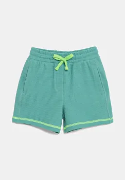 United Colors of Benetton pantaloni scurti din bumbac pentru copii culoarea turcoaz, talie reglabila, 38OHG901V imagine