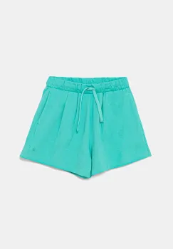 United Colors of Benetton pantaloni scurti din bumbac pentru copii culoarea turcoaz, uni, talie reglabila, 3BL0C903I imagine