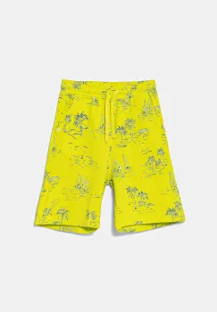 United Colors of Benetton pantaloni scurti din bumbac pentru copii culoarea verde, talie reglabila, 32IEC903E imagine