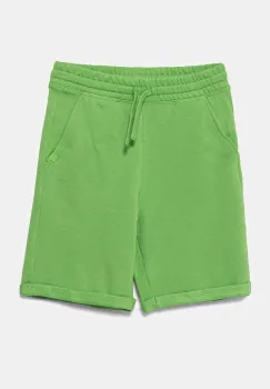 United Colors of Benetton pantaloni scurti din bumbac pentru copii culoarea verde, talie reglabila, 3J68C901G imagine