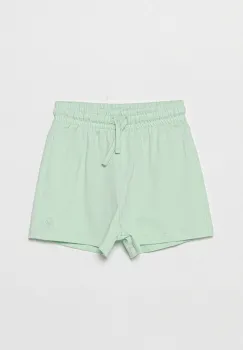 United Colors of Benetton pantaloni scurti din bumbac pentru copii culoarea verde, uni, talie reglabila, 3BL0G901T imagine