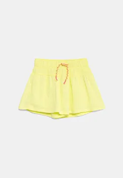 United Colors of Benetton pantaloni scurti din bumbac pentru copii culoarea verde, uni, talie reglabila, 4M6BG902S imagine
