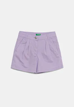 United Colors of Benetton pantaloni scurti din bumbac pentru copii culoarea violet, uni, talie reglabila, 47RGC903Y imagine
