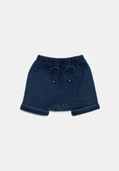 United Colors of Benetton pantaloni scurti din denim pentru bebelusi culoarea bleumarin, neted, 4BAYA900Y imagine