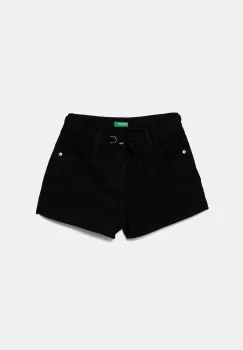 United Colors of Benetton pantaloni scurti din denim pentru copii culoarea negru, uni, 4PLRC903Z imagine