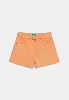 United Colors of Benetton pantaloni scurti din denim pentru copii culoarea portocaliu, uni, 4PLRC903Z imagine