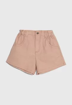 United Colors of Benetton pantaloni scurti din denim pentru copii culoarea roz, neted, talie reglabila imagine