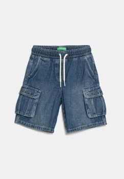 United Colors of Benetton pantaloni scurti din denim pentru copii talie reglabila, 4KEHG902Q imagine