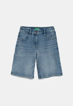 United Colors of Benetton pantaloni scurti din denim pentru copii talie reglabila, 4PORC903I imagine