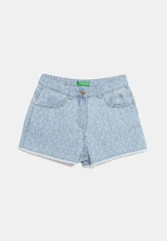United Colors of Benetton pantaloni scurti din denim pentru copii uni, talie reglabila, 42P6C903W imagine