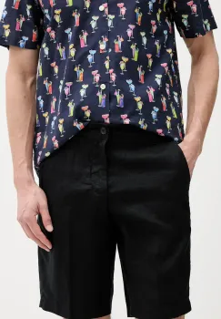 United Colors of Benetton pantaloni scurti din in culoarea bej imagine