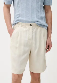 United Colors of Benetton pantaloni scurti din in culoarea bej, 4AGHU900Z imagine