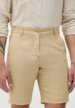 United Colors of Benetton pantaloni scurti din in culoarea bej imagine