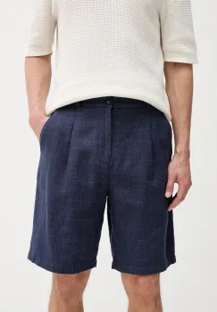 United Colors of Benetton pantaloni scurti din in culoarea bleumarin, 43B3U9010 imagine