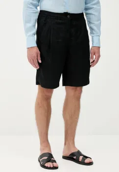 United Colors of Benetton pantaloni scurti din in culoarea negru, 4AGHU900Z imagine