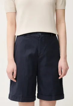 United Colors of Benetton pantaloni scurti femei, culoarea bleumarin, uni, high waist, 4CDRD901W imagine