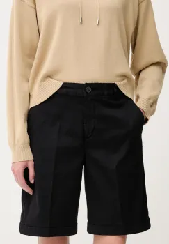 United Colors of Benetton pantaloni scurti femei, culoarea negru, uni, high waist, 4CDRD901W imagine